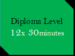 Diplomas Level : 12 x 30 Minutes