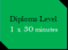 Diplomas Level : 1 x 30 Minutes